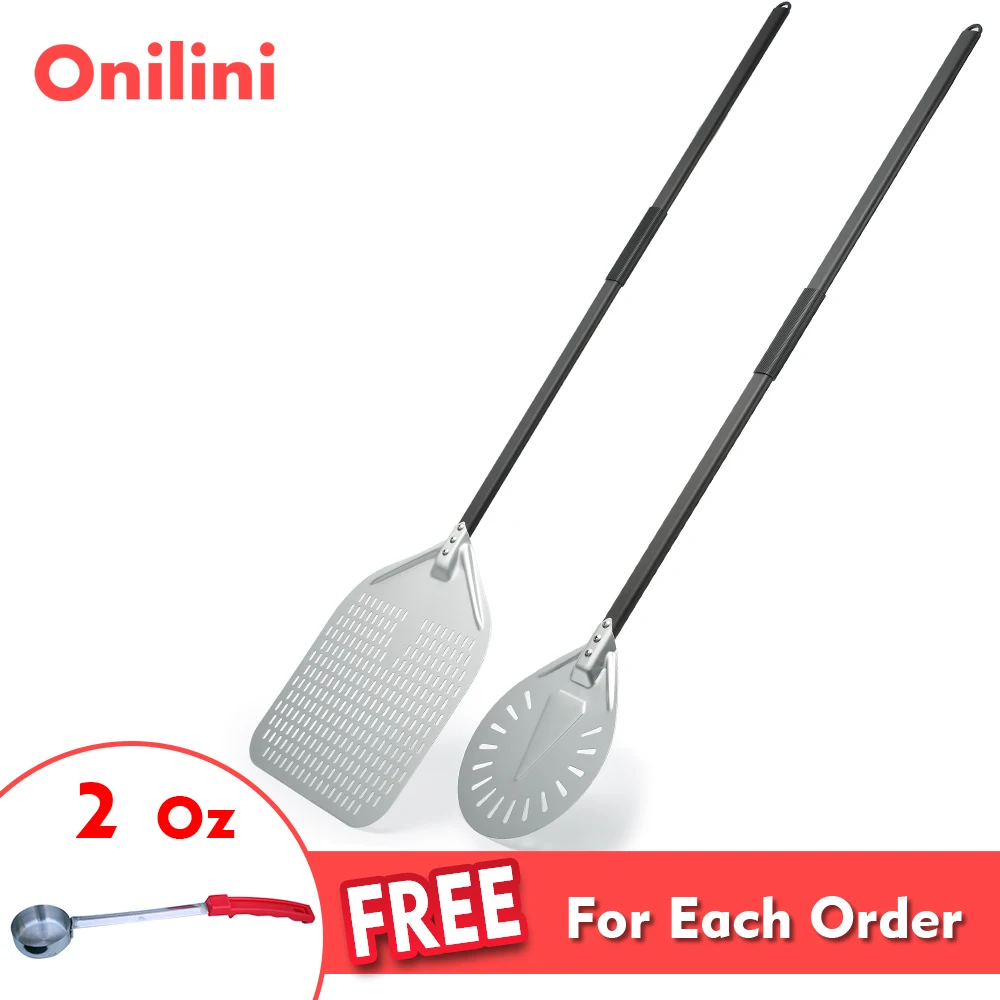 

Onilini Anodized Pizza Peel Long Handle Set Almuinum Alloy Pizzas Shovel Commerical Use Pizza Paddle Pizza Oven Accessories