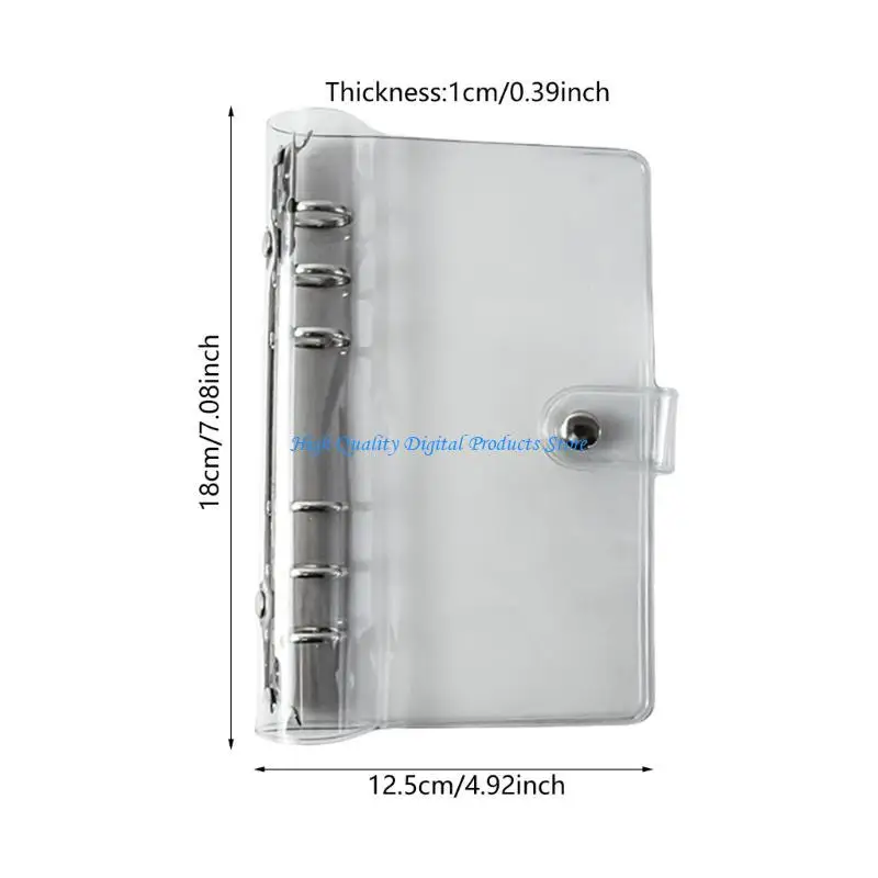 U2JE A 6 Clear Binder 6 Rings Binder Binder Soft Binding Covering Covering Round Round Ring Binder for Notebook