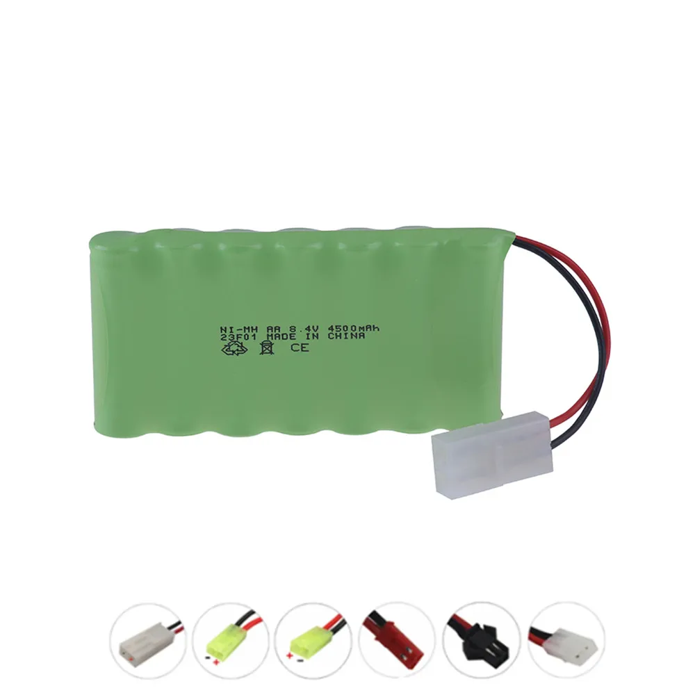 Batterie aste pour jouets RC, capacité de mise à niveau NI-laissée AA, voiture, réservoirs, trains, robot, bateau, odor, outils, 8.4V, 4500mAh