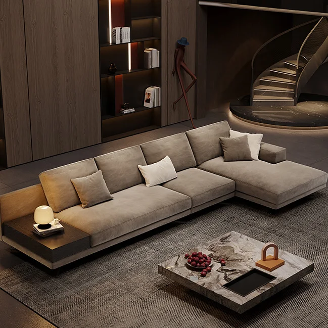Nordic Modern Minimalism Living Room L Shaped Combination Modular Sectional Sofa Home Furniture Assembly Sofa Set