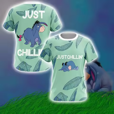 Disney Winnie the Pooh Eeyore 'Just Chillin' Family Matching Outfits Quick-Dry Soft Stretchy Comfy Cartoon Holiday Gift Idea