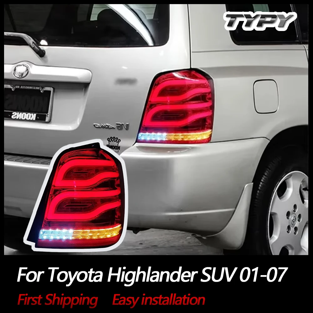 

Автомобильные аксессуары, полностью светодиодные задние фонари для Toyota Highlander SUV 2001-2007, задние задние фонари в сборе DRL RED, тип США