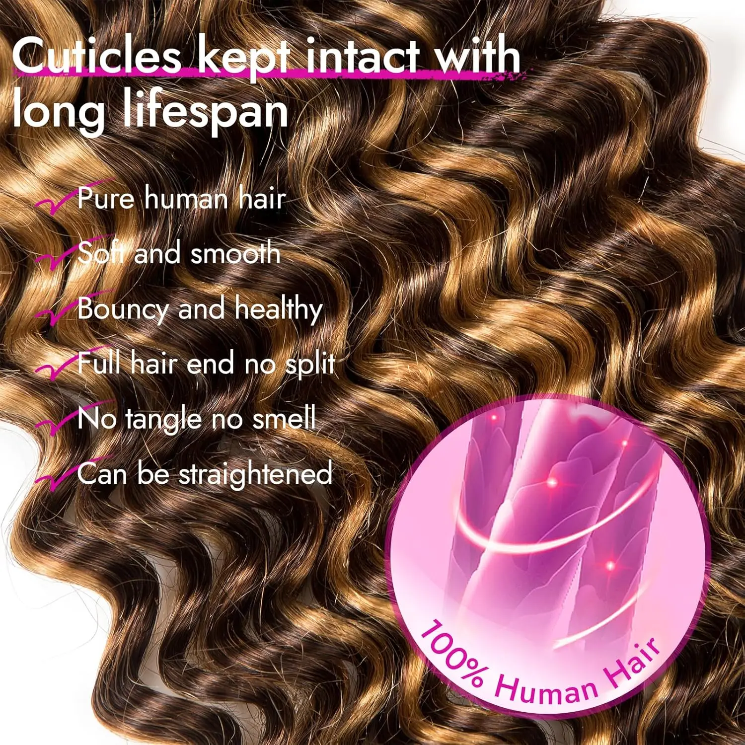 Boho Braids Deep Wave Массовые пучки человеческих волос для плетения 14-30 дюймов Пучки человеческих волос Highlight P4/27 Массовые пучки глубоких волн