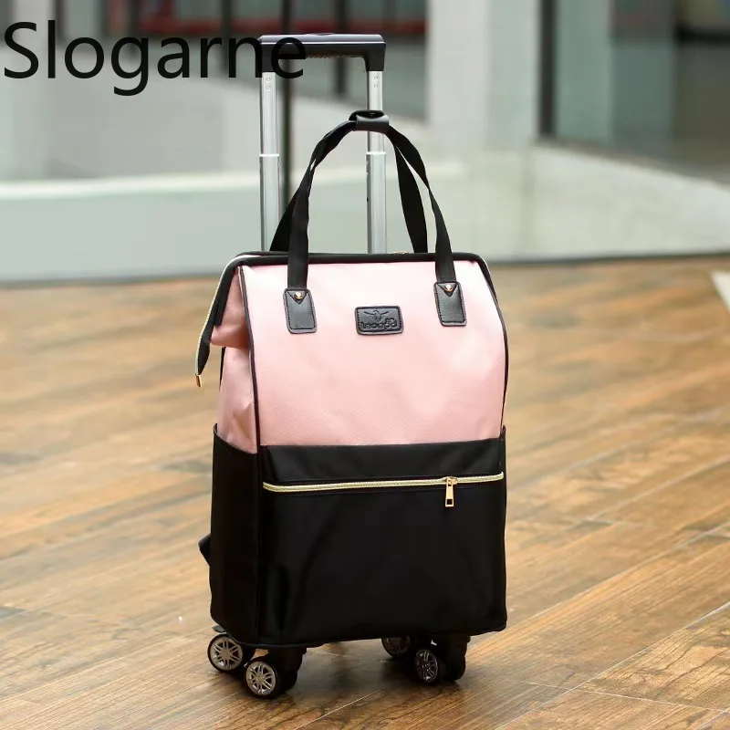 Damen-Reisetasche mit großer Kapazität und 4 Rädern, Herren-Rucksack mit Oxford-Rädern, Reise-Rollgepäcktaschen, modische Reisetaschen, Trolley-Tasche