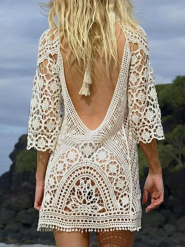 

Сексуальный женский купальник-бикини с низкой талией, кружевной вязкой и шортами из ткани Hanmali, без бренда, без зарегистрированной торговой марки