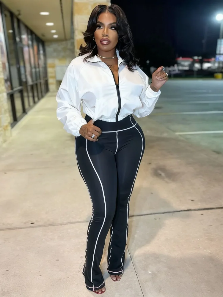 

Wmstar Two Piece Sets Women Wholesale Casual Zipper Coat Top and Legging Pants Sport Set Fashion Clothes New Style 2026