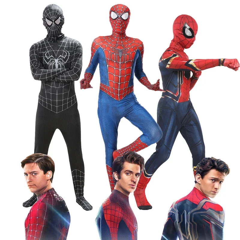 SN60 Adults Kids Spiderman Costume Movie Sipder Man 3 Generations Tobey Maguire Andrew Garfield Tom Holland Superhero Zentai1@j$