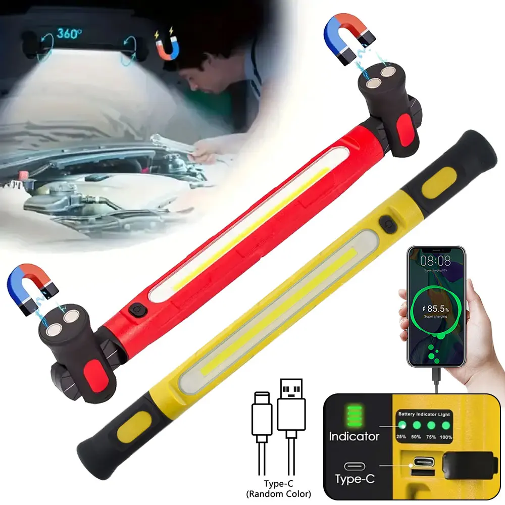 

LED Rechargeable Lamp Tube USB Emergency Light Camping Magnetic Portable Lightinging Night Market Outdoor Vehicle Hard Strip ﻿