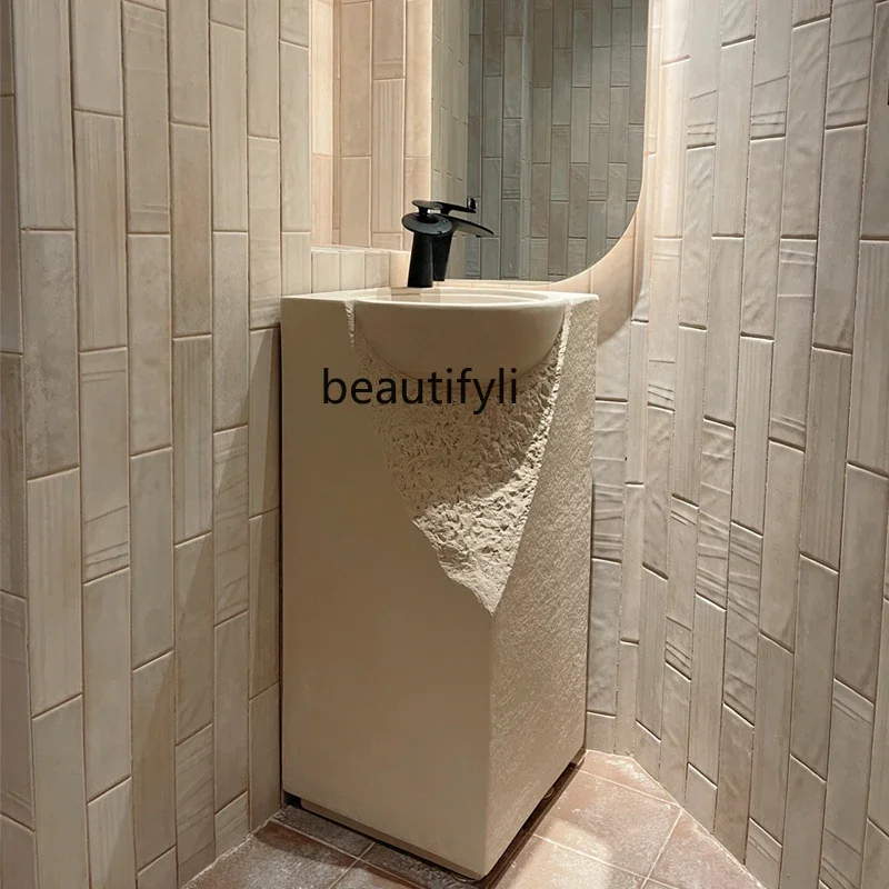 

Japanese Style Pedestal One-Piece Floor-Standing Wash Art Pedestal Basin Vertical Wash Basin Wash Basin