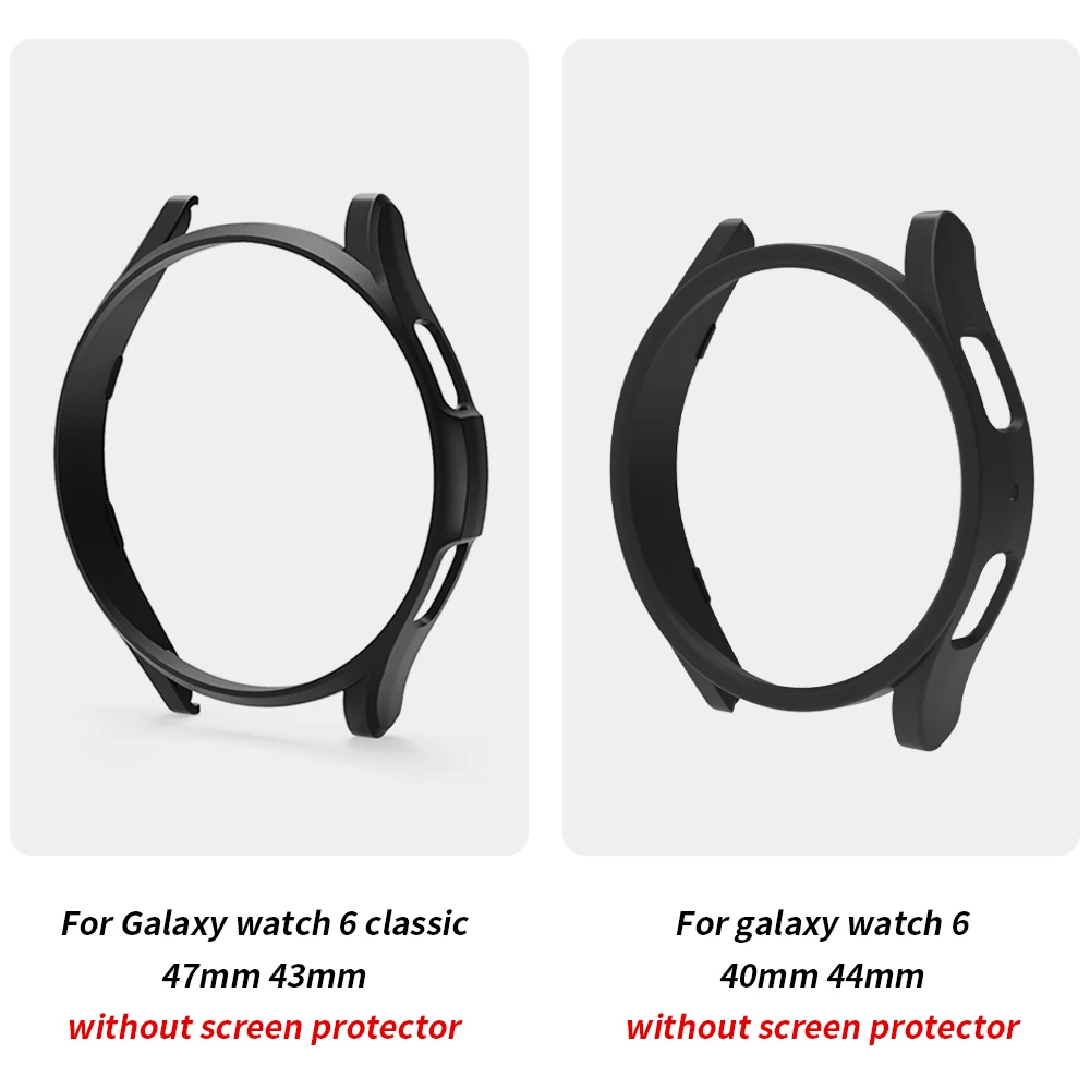 Case for Samsung Galaxy Watch 6 40mm 44mm PC Hard Hollow Frame Protective Bumper for Watch 6 Classic 43mm 47mm Cover Accessories