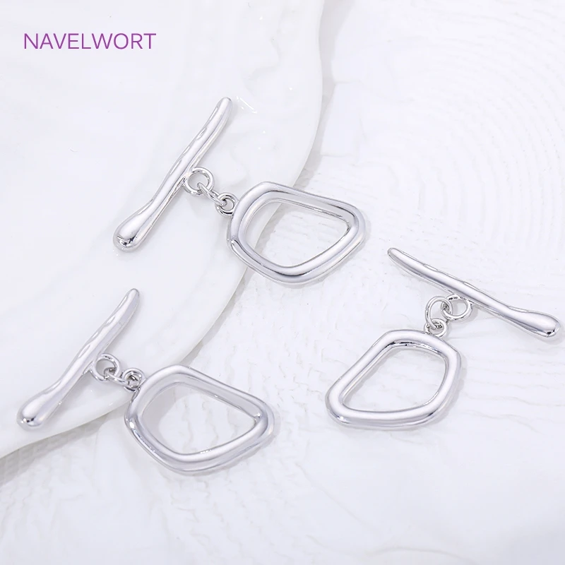 Rhodium Plated Irregular Toggle Clasps For Bracelet Making Supplies,Brass Jewelry Clasps Connector,DIY Jewelry Making Findings image 4