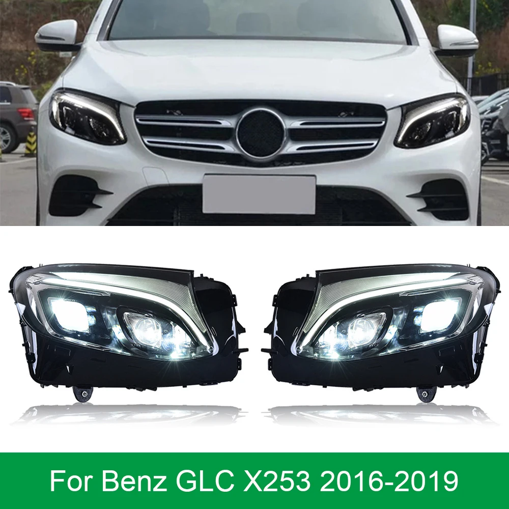 Car Lights For Benz GLC C253 X253 2016-2019 Front Head Lights Replacement DRL Daytime light Projector Facelift