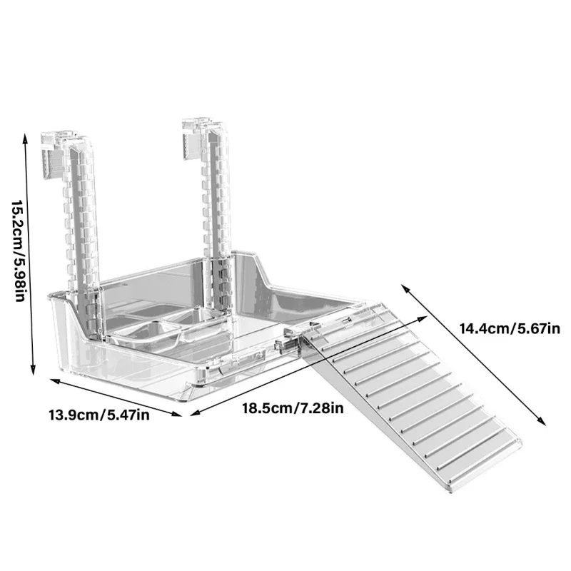 Fish Tanks Aquariums Platform Suit Large Acrylic Turtles Basking Platform Ramps for Sun Exposure and Reptiles Relaxation