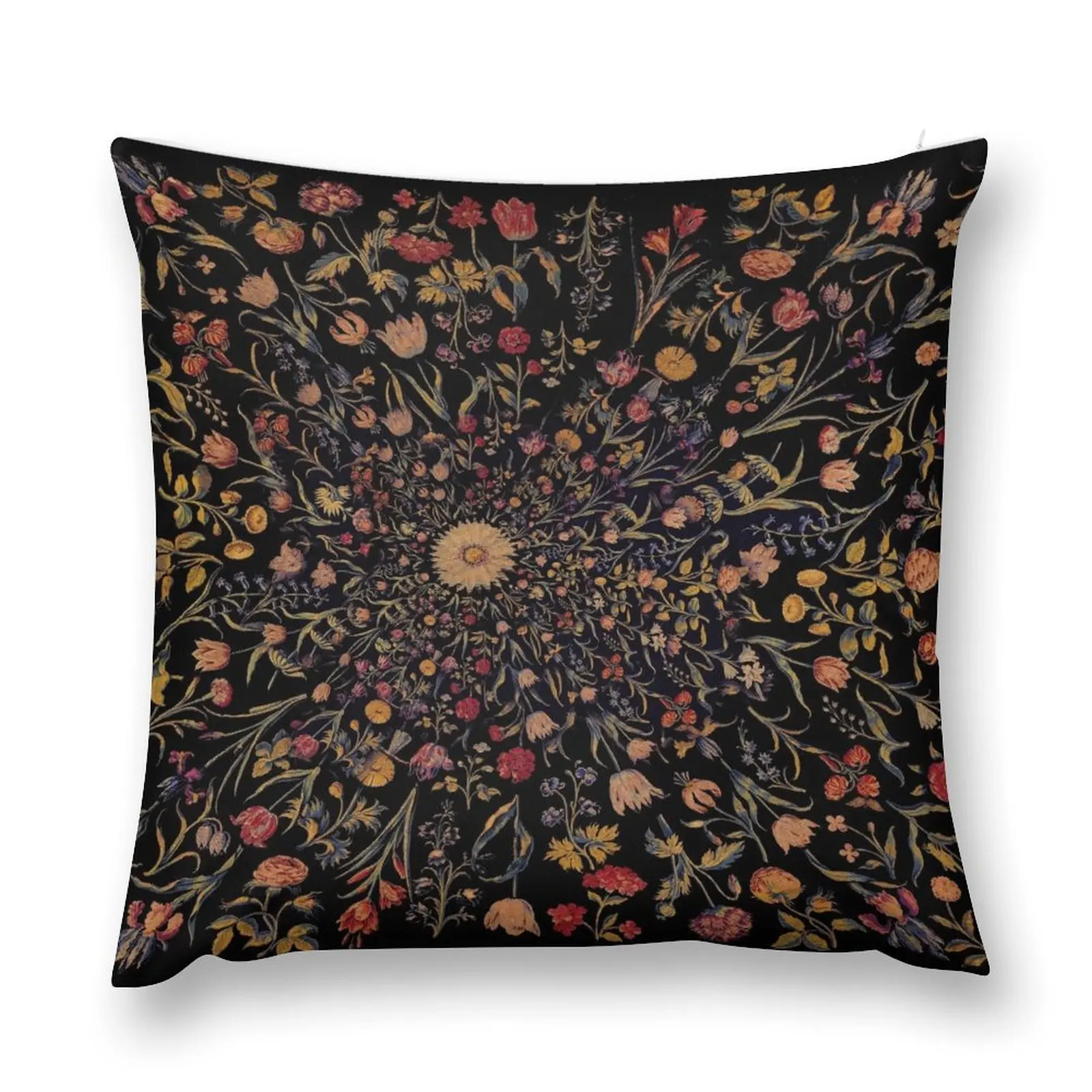 

Medieval Flowers on Black Throw Pillow covers for pillows Sofa Cushion pillow