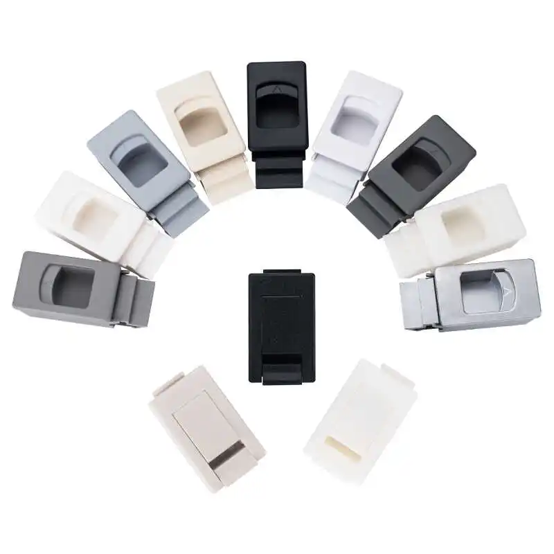

4pcs DK725 Side Door Buckle Push Concealed Handle Nylon Plastic PP ABS Snap Action Hasp Sliding Lock Quick Installation Door