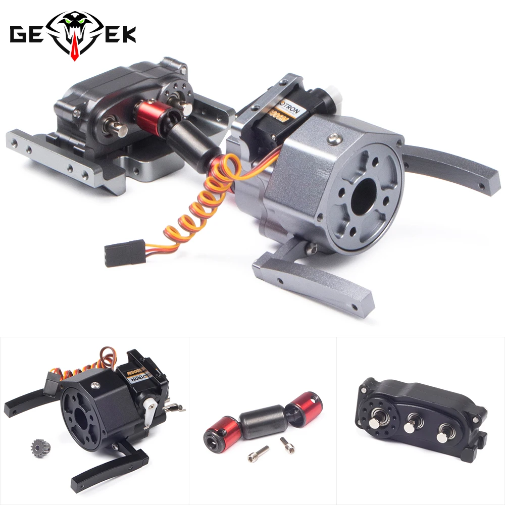 Frontmotor 2-Gang-Getriebe Metall Planetengetriebe Verteilergetriebe für 1/10 RC Crawler Car Axial SCX10 & SCX10 II 90046