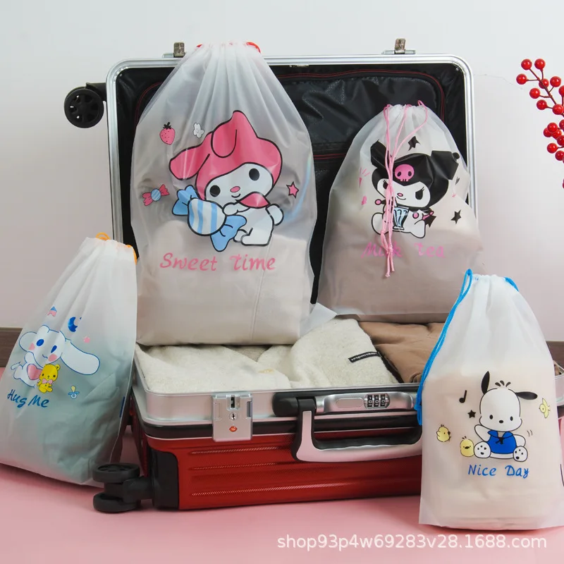 

4pcs Sanrio Kuromi Storage Bag Cute Home Closet Organizer Travel Portable Bag Waterproof Pocket Clothing Classified Draw Bag