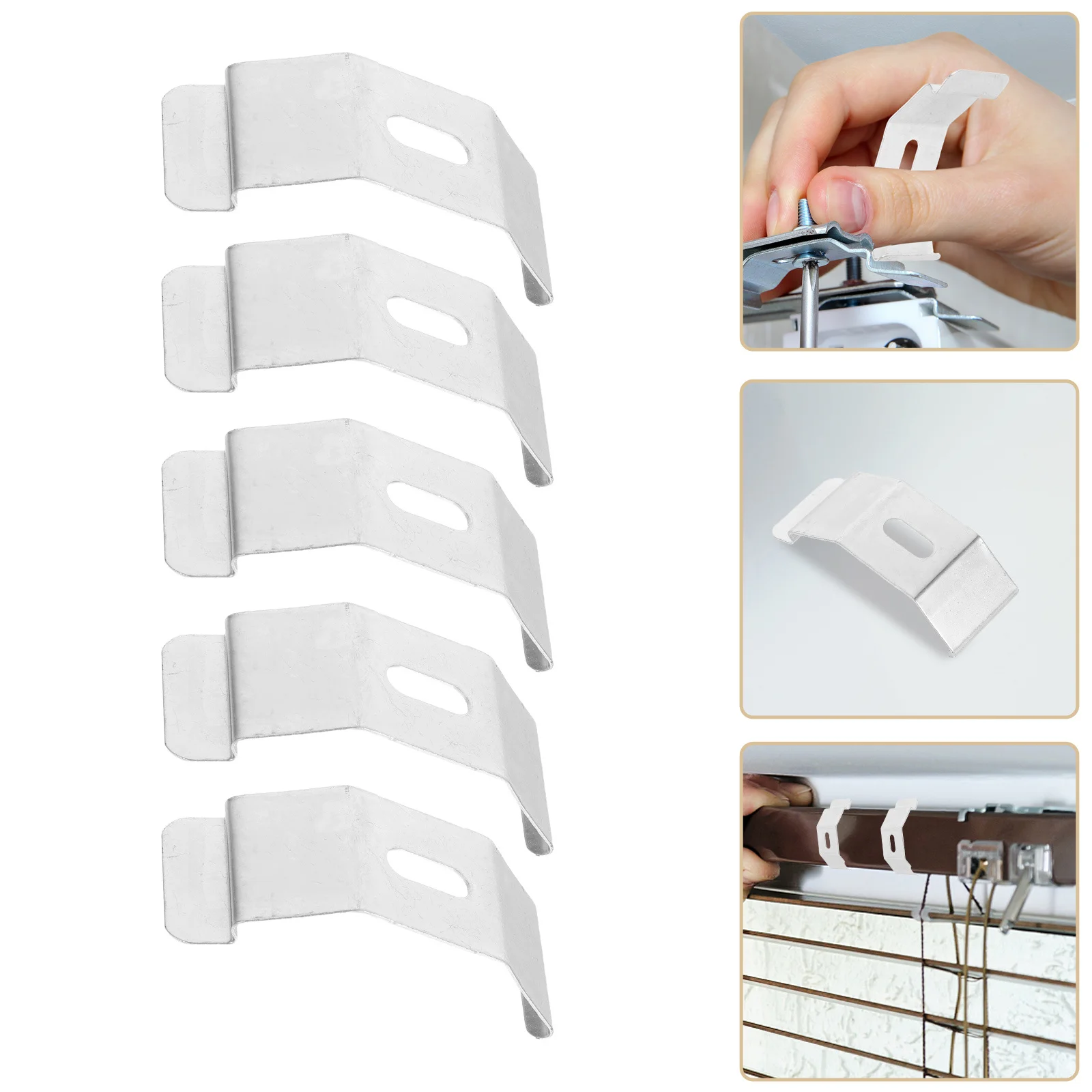

10pcs 5.2X2Cm Stainless Steel Mounting Clips For Window Blind Replacement Kit Curtain Hardware Repair Parts Home Office Hotel