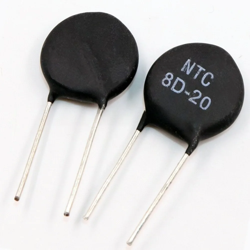 NTC Thermistor 8D-20 10Pcs 20mm 8 Ohm Inrush Current Limiter High Power Surge Protection For Power Supply Motor Starter Circuit
