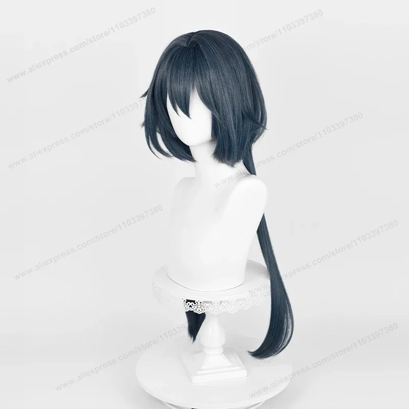 Yunli-Peluca de cabello sintético para mujer, cabellera de Cosplay de Honkai Star Rail HSR Yun Li, pelo gris y azul de 78cm de largo, pelucas resistentes al calor de Anime