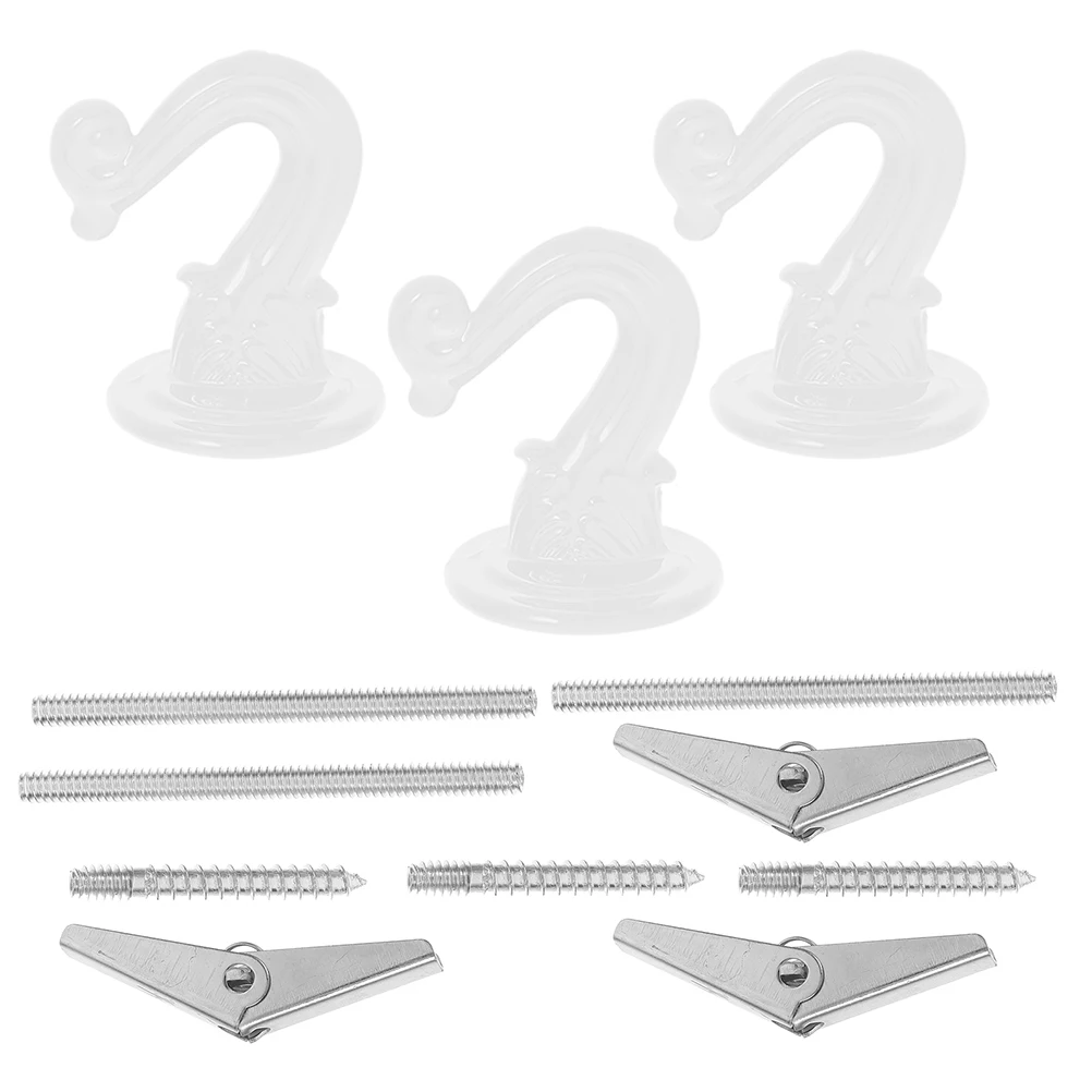 

3 Set Heavy Duty Ceiling Hooks for Hanging Plants Lights Balcony Decor Durable Large Indoor Plant Hanger Metal Stable Swag Hook