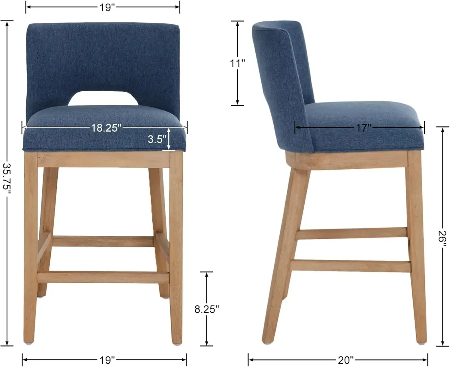 [¡Oferta por tiempo limitado, ¡Compre ahora! ]Juego de 4 taburetes de bar Farmhouse, taburetes de bar con altura de mostrador de 26", taburetes de bar tapizados de lino