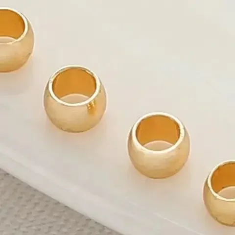 14K Gold Color Pinch-Flat Positioning Bead Clip for DIY Bracelet Necklace End-fixing Wire Buckle Tube Jewelry Making Accessories