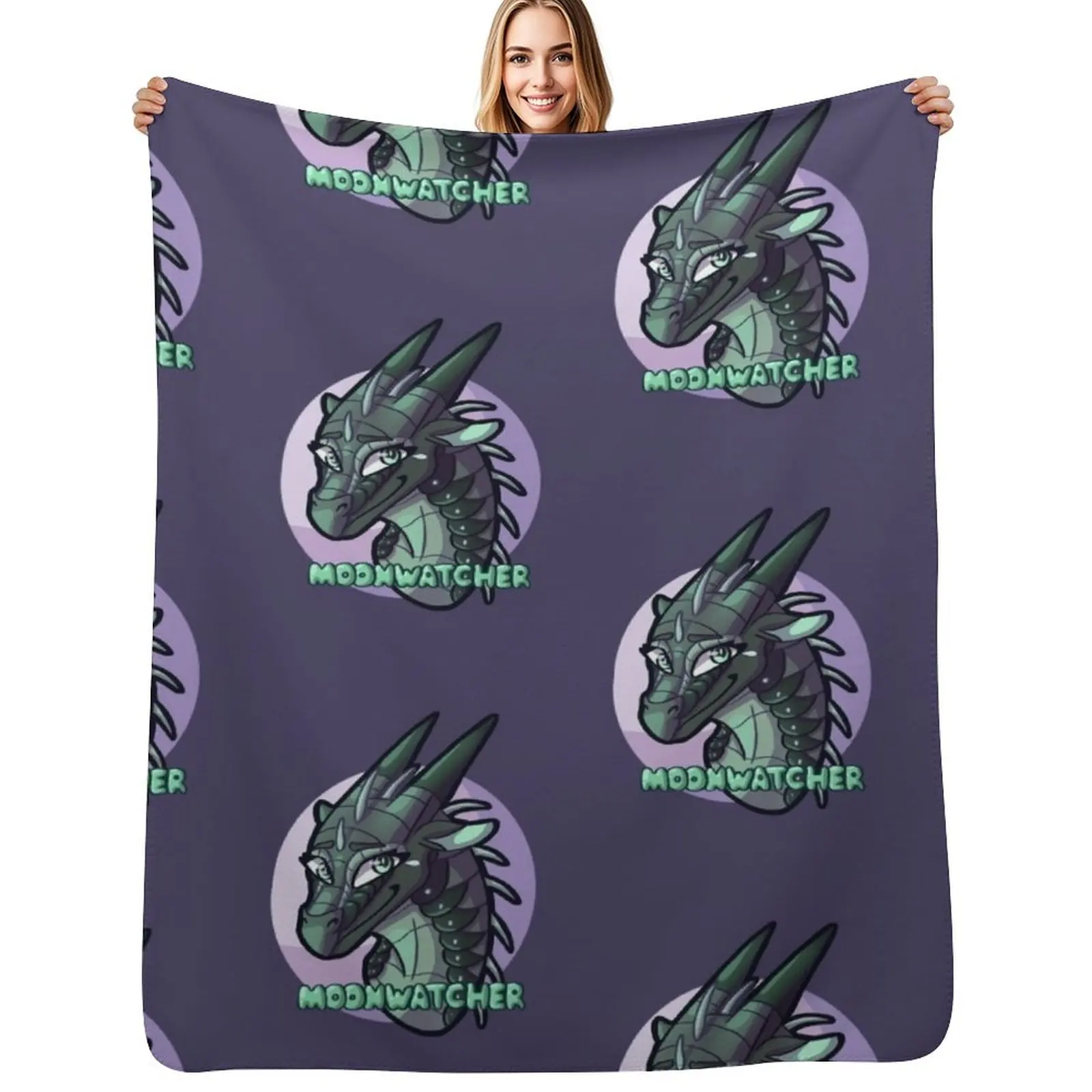 Moonwatcher Throw Blanket Sofa Throw Plush Weighted Thins Multi-Purpose Cute Plaid Blankets
