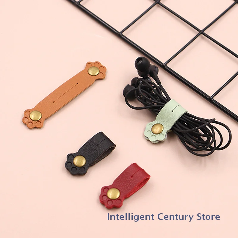 1 Pc Cute Cat Paw Button Holster Cable Winder Anti-tangle Storage Headphone Cable Organizer Desktop Storage Cable Organizer