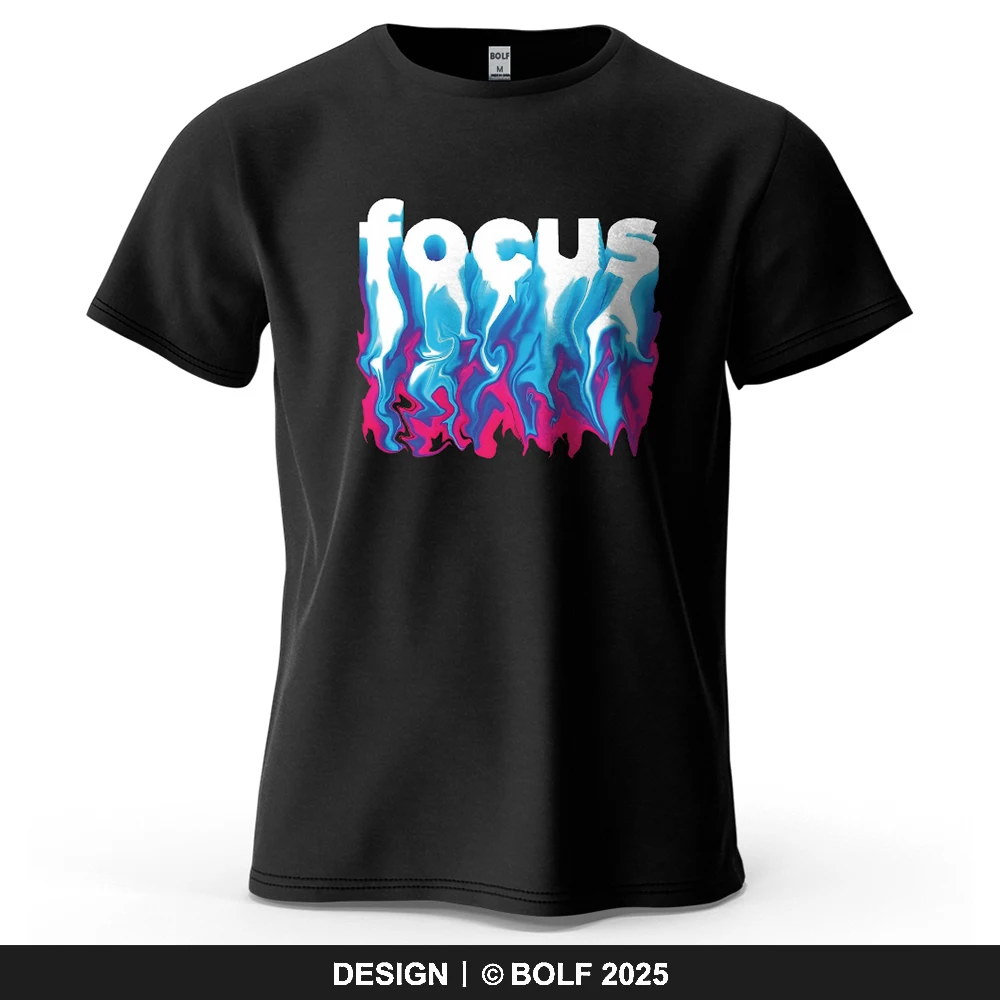 Colorful Liquid Art Focus Printed Men's T-Shirt 100% Cotton Oversized Modern Abstract Graphic Tees for Women Top Tees Streetwear