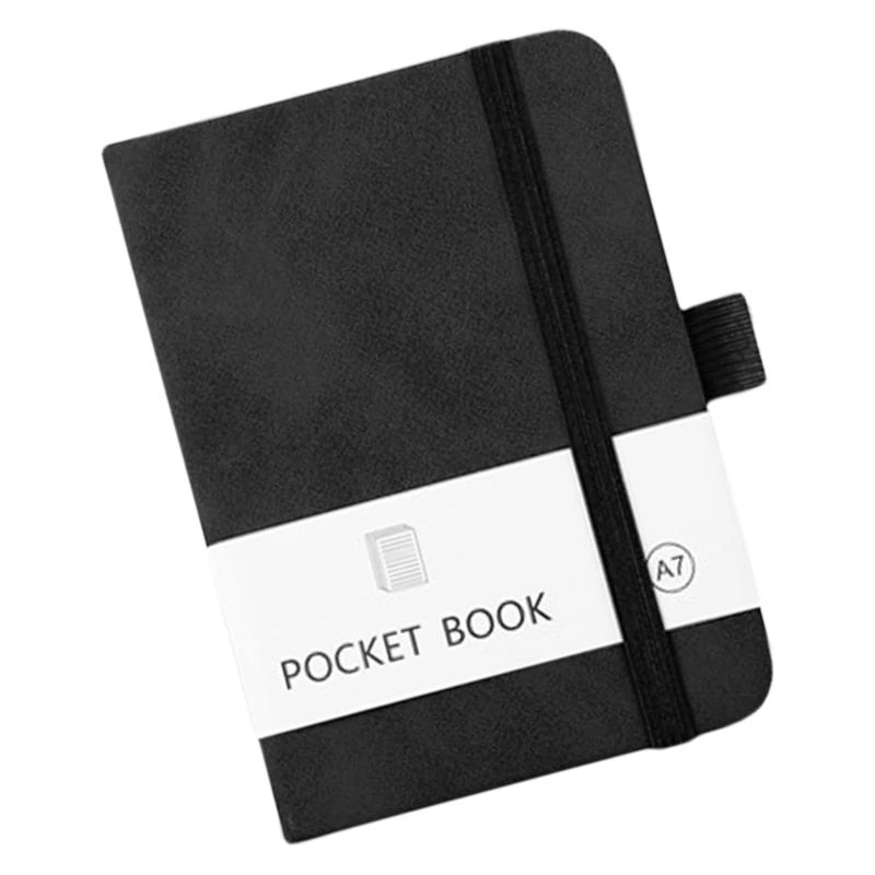 ハードカバーレザーノートブック200ページ幅の並んでいる小さな紙ノートブックメモ帳