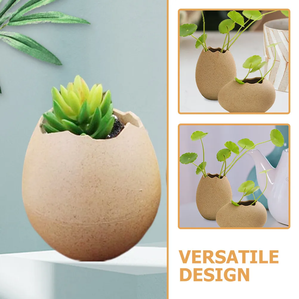 Small Eggshell Storage Bowl Creative Ceramic Dessert Bowl Portable Tableware for Family Outdoor Use Decorative Flower Vase