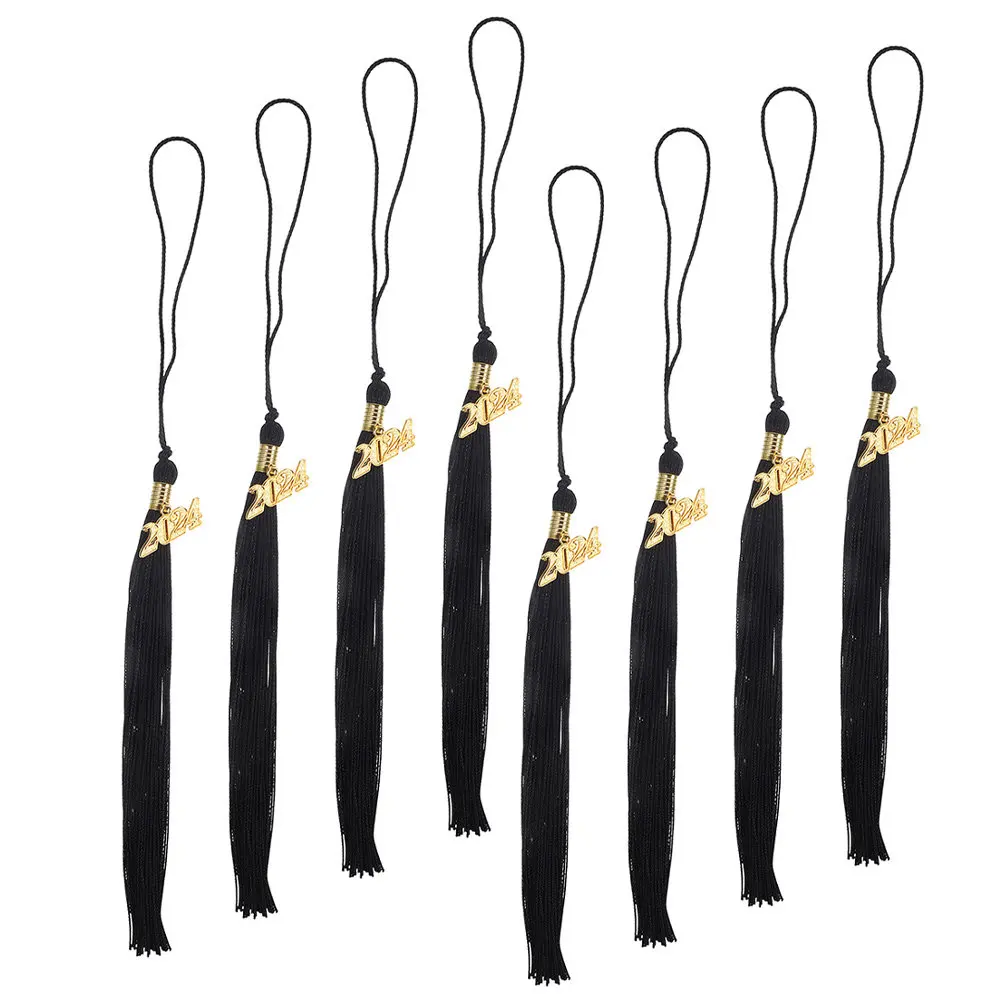 

8 шт. кисточки для выпускных шапочек, выпускные украшения, подвески-кисточки для академических шапочек 2024, элегантный декор с бахромой для выпускных фотографий