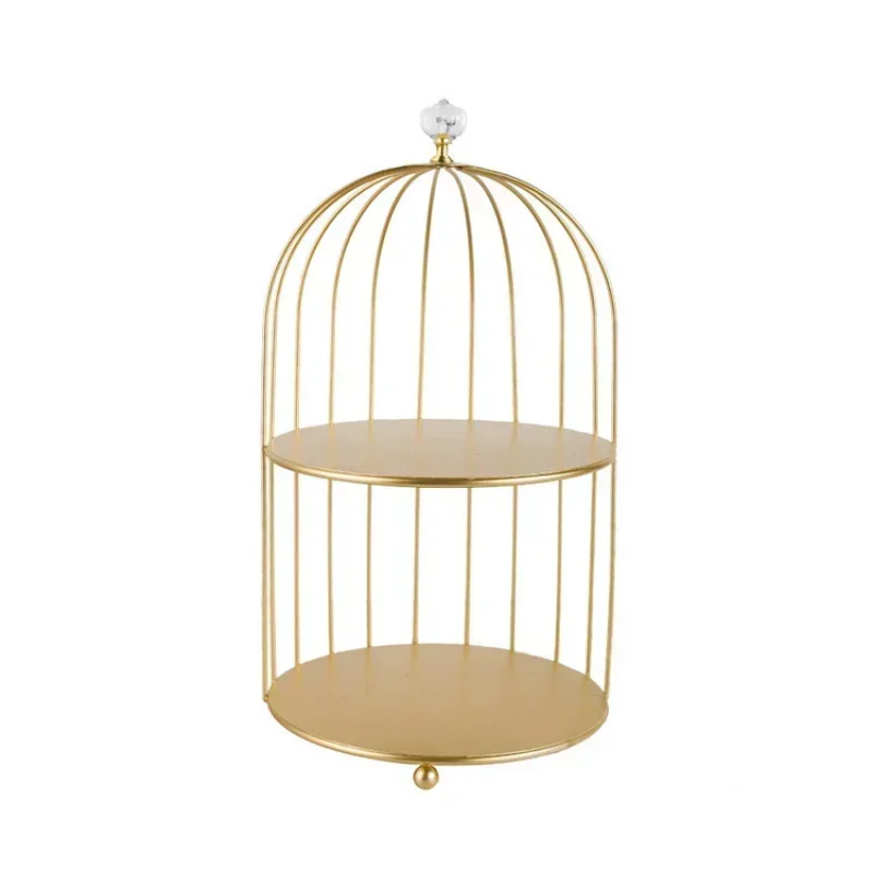 Metal Bird Cage Cosmetic Storage Organizer Lipstick Perfume Skin Care Products Finishing Rack Bathroom Shelf Accessories Gift