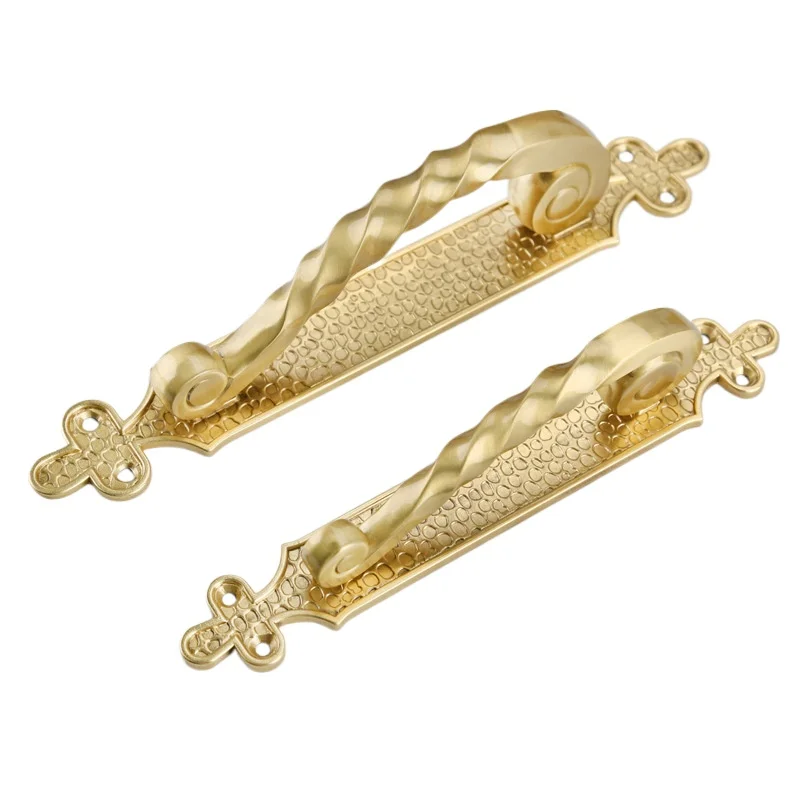 European Retro Door Handle, Glass Door Brass Door Handle in Banquet Hall
