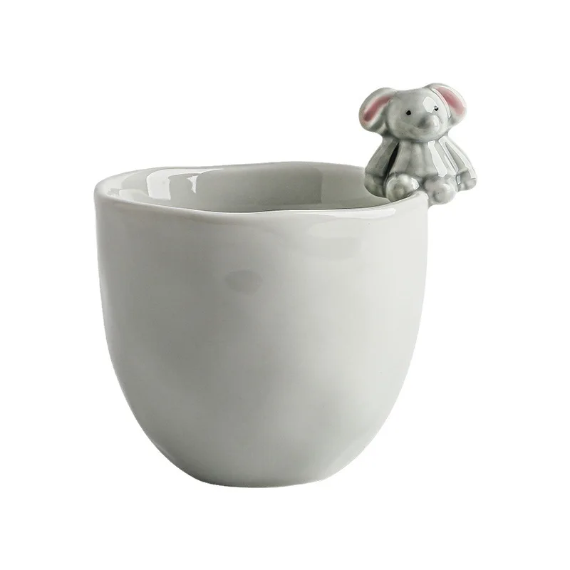 Ins-Style Cute Cartoon Couple Ceramic Mugs, Creative Handheld Coffee Tea Water Mugs, Household Drinking Cups Gift Box Set