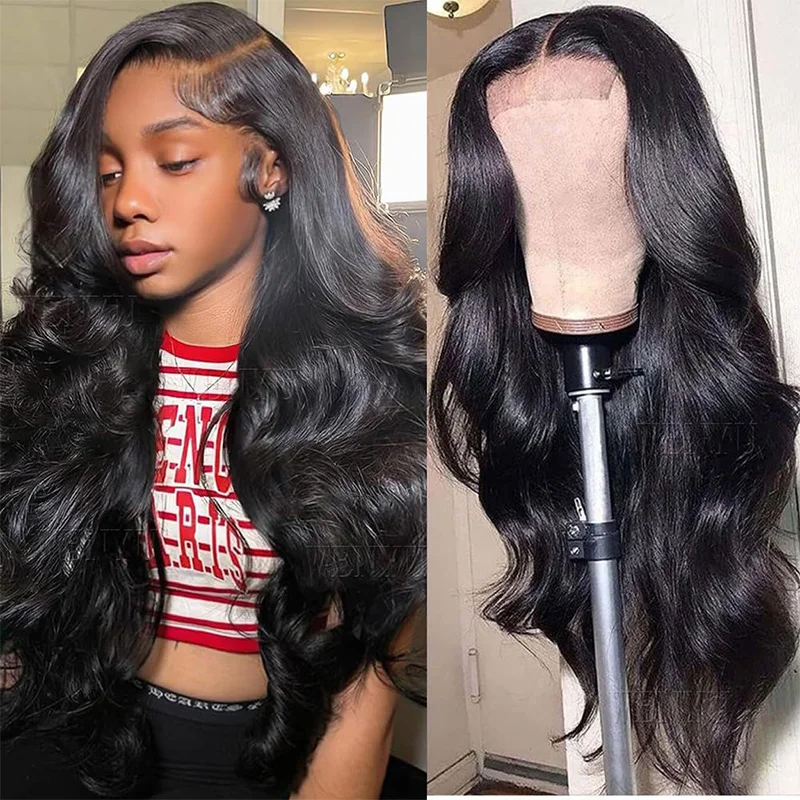 13x4 الجسم موجة الدانتيل الجبهة الباروكات شعر الإنسان قبل قطعها 200 الكثافة HD شفافة الدانتيل الباروكات الأمامية للنساء عقدة ابيض 12A