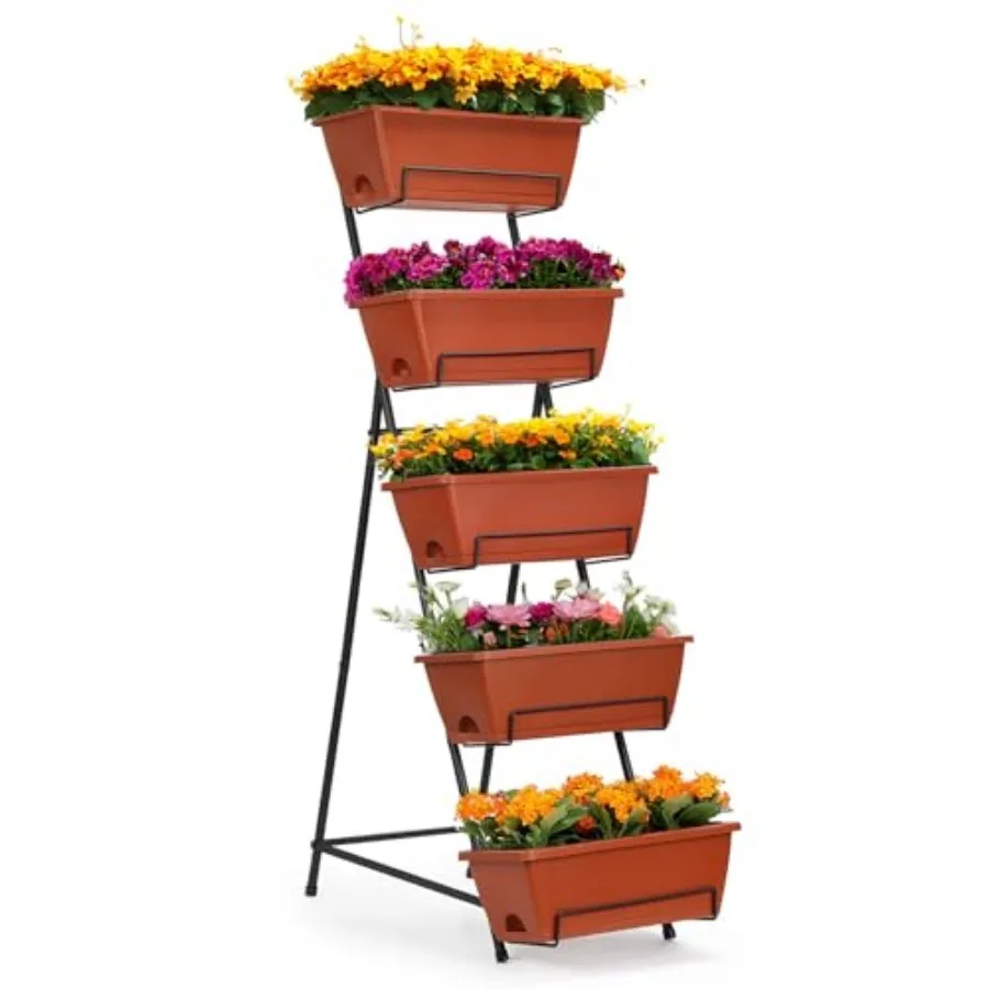 

Vertical Garden Bed 5 Tier Vertical Raised Garden Planter Standing Herb Garden Planter Tiered Flower Planter Boxes for Outdoor