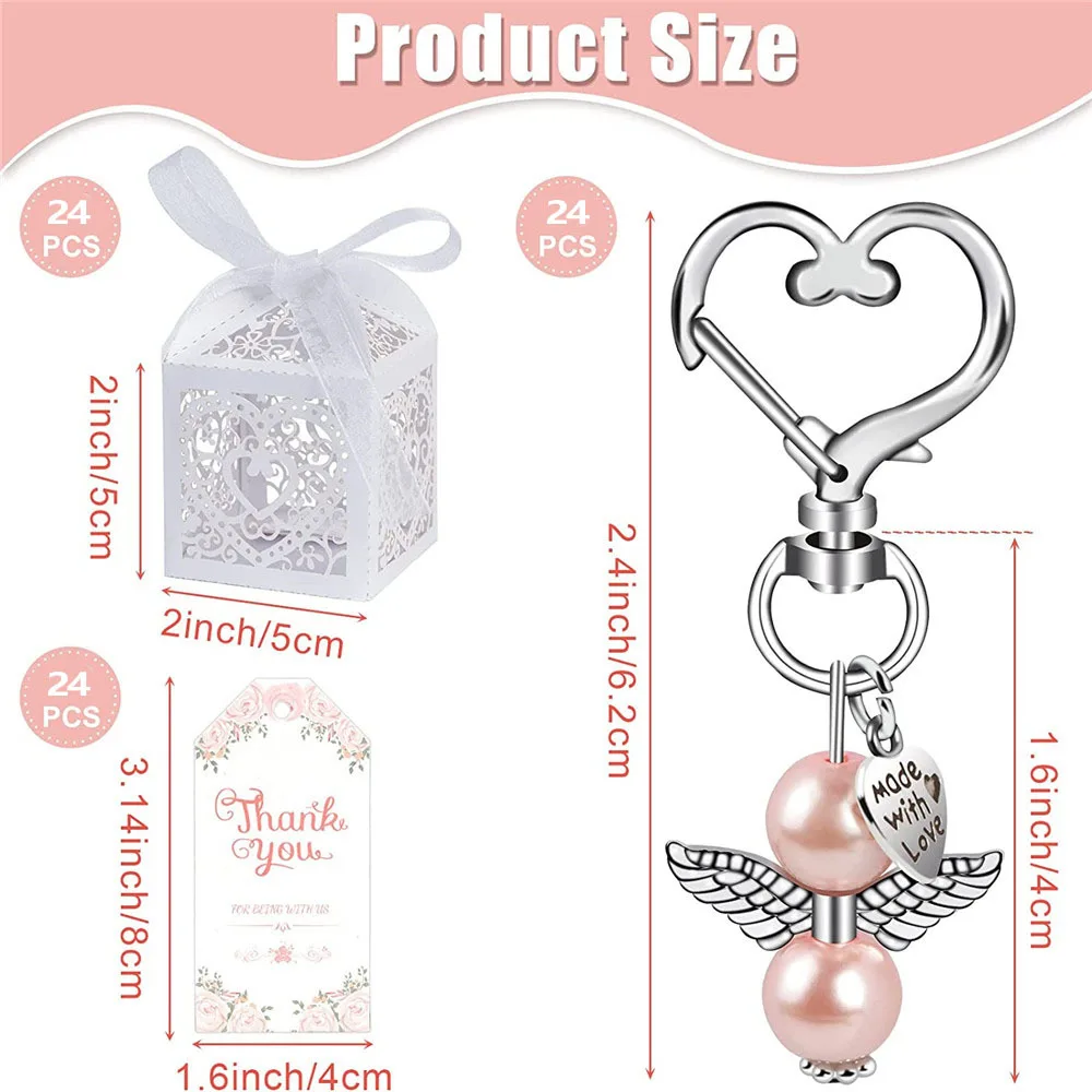 50/20/10pcs Baby Shower Favors Including Cute Angel Keychains Birthday Party Favors Wedding Favors for Guests