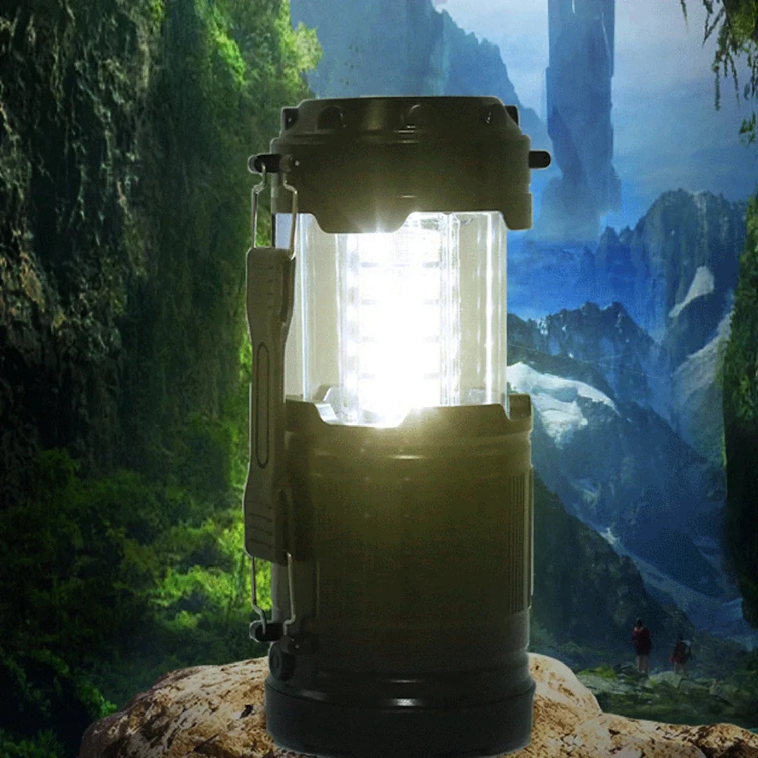 

1pcs Tent Battery Lantern Telescopic Torch Camping Lamp Waterproof Emergency Light Powered By Dry Battery