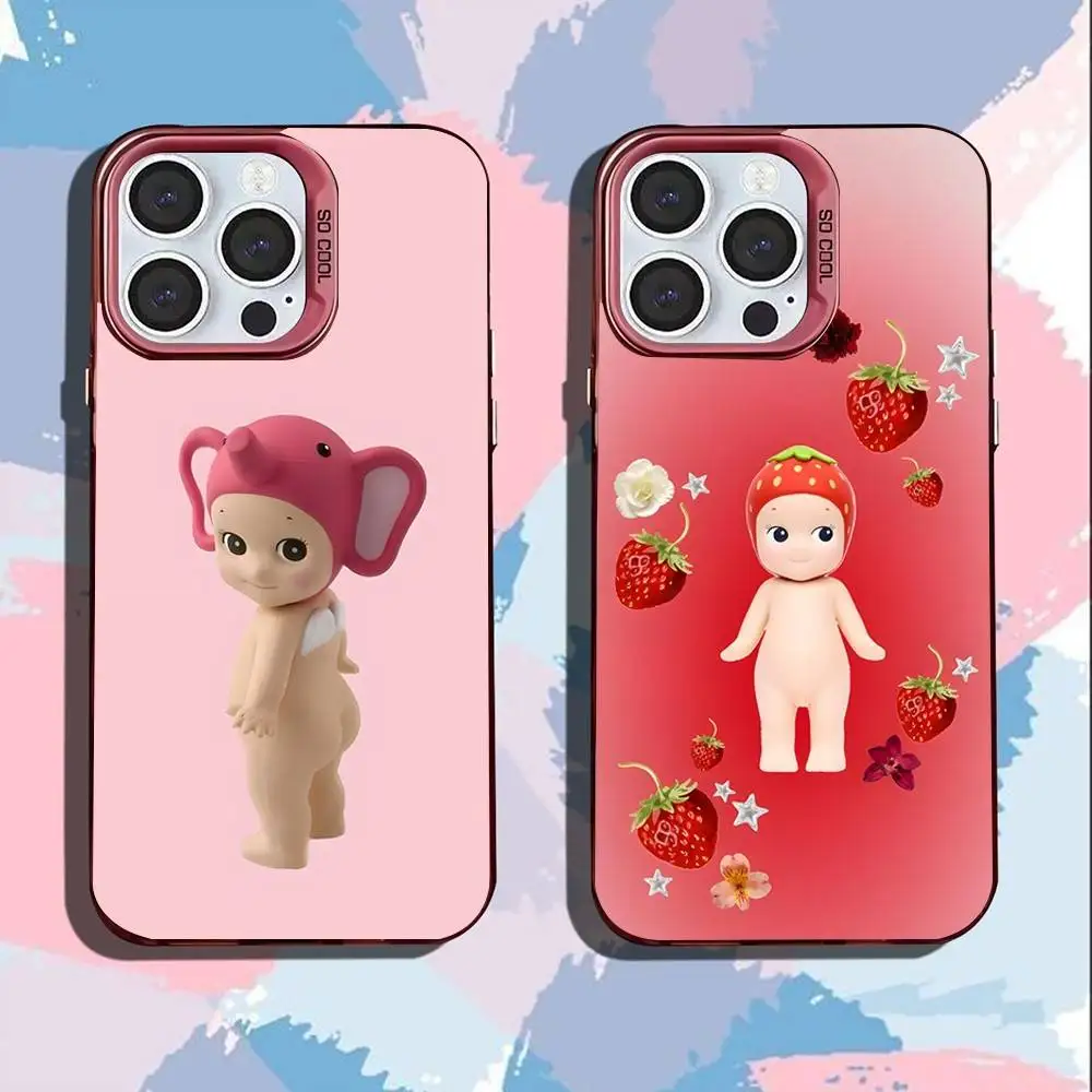 

S-Sony-ys Cute A-Angel-ls Phone Case For iPhone 16,15,14,13,12,11,Mini,Pro,SE,MAX Pink Matte Silicone Cover