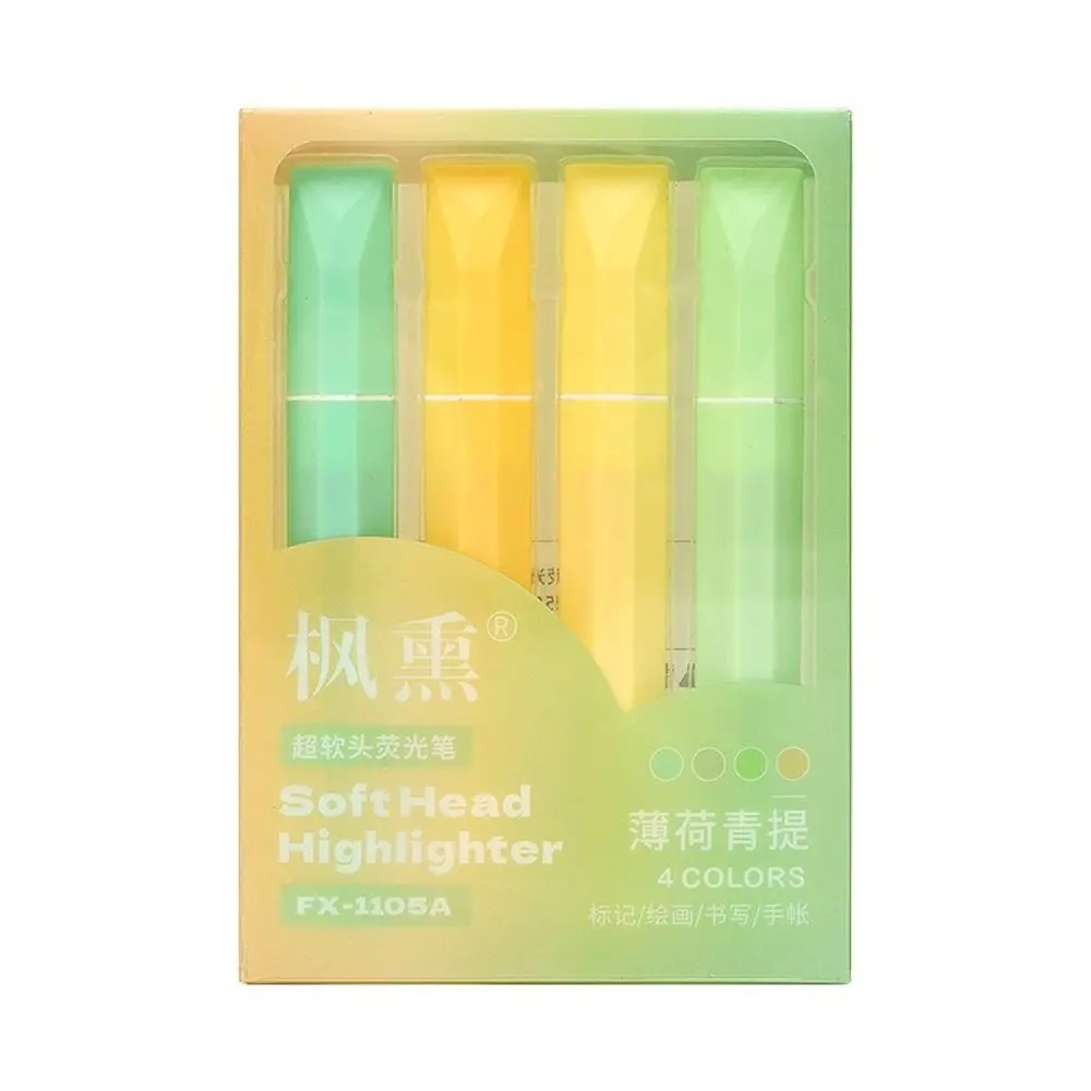 

4PCS/Set High Quality Color Highlighter Eye Protection Stationery Color Marker Pen Graffiti Hand Account Pen School Office