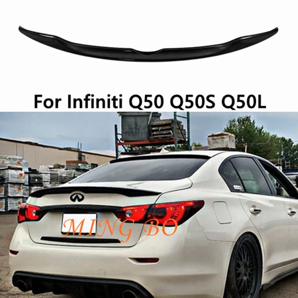 

For Infiniti Q50 Q50S Q50L JP Style Carbon fiber Rear Spoiler Trunk wing 2014-2020 FRP Forged carbon