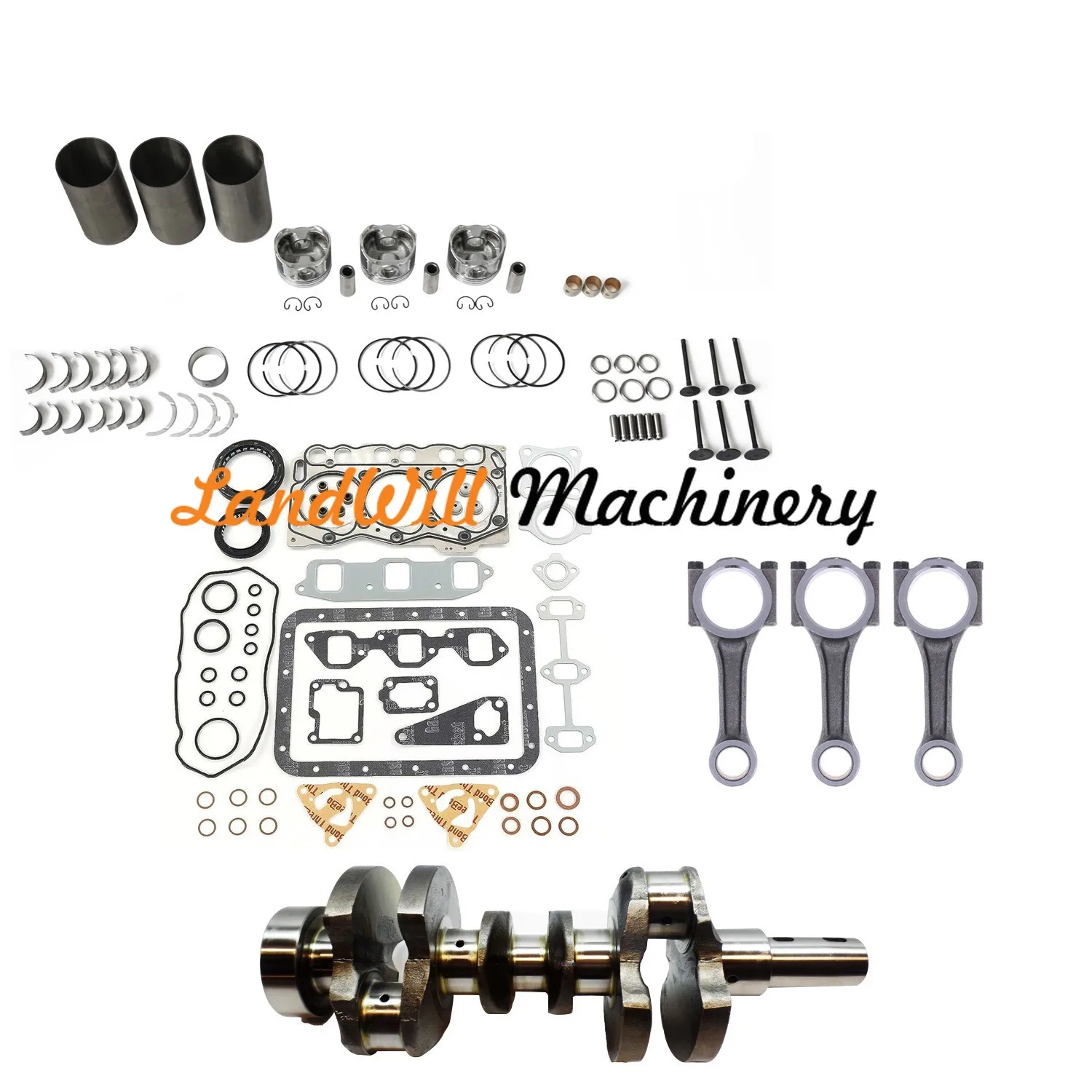 Overhaul Rebuild Kit Connecting Rod + Crankshaft Fits For Yanmar 3TNE68 Engine