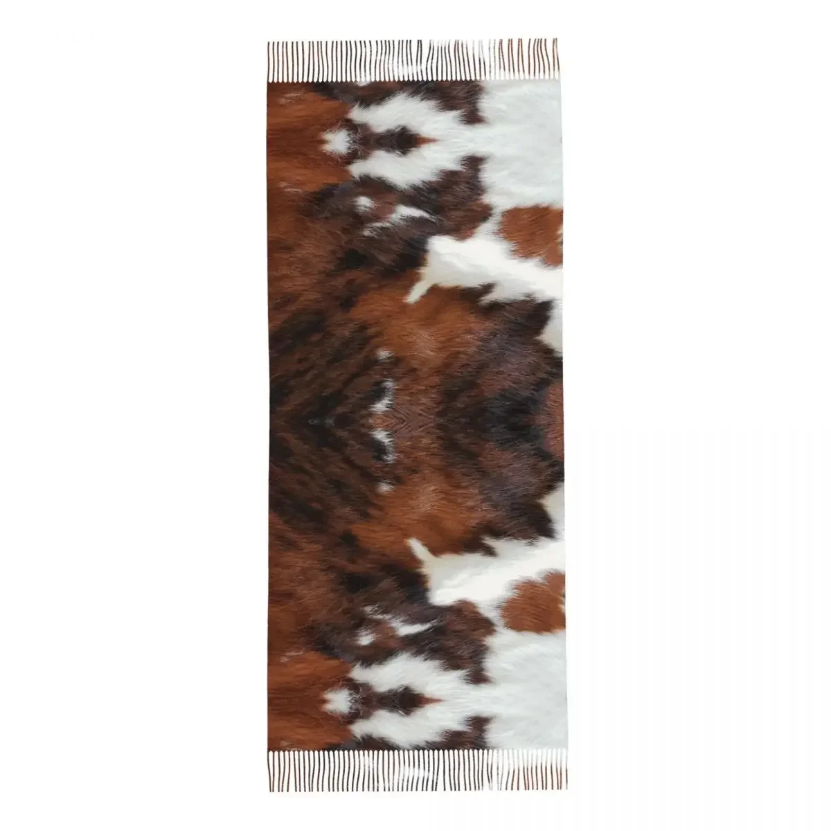 جلد البقر روديو شال التفاف المرأة الدافئة طويلة وشاح ناعم الحيوان الفراء الجلد الجلود الملمس باشميناس شال الأوشحة