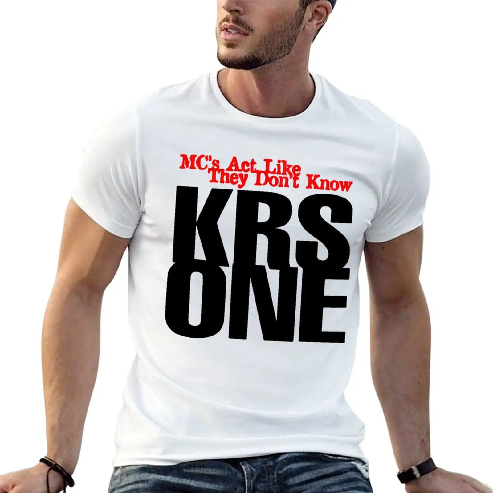 KRS One - Mcs Act like they don't Know T-Shirt t-shirts pour homme, t-shirt blanc en coton de haute qualité