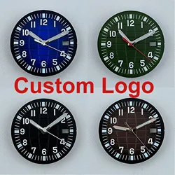 32mm Watch Dial N H35 Dial Watch Dial Custom logo Dial Green Luminous dial Suitable for N H35 N H36 movement watch accessories