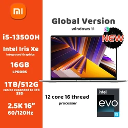 Xiaomi-redmi book 16ラップトップ,intel core i5-13500H, 16インチ,2.5kノートブック,16GB ddr5 512g,テラバイトssd,ris xe thbolt 4,new,2024