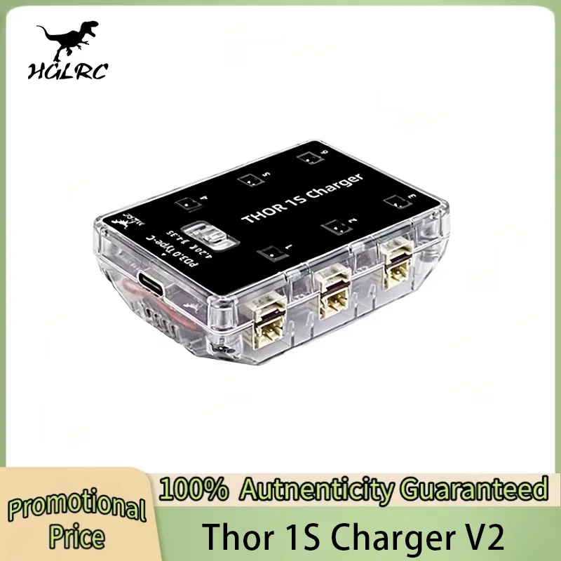 1S 6-way Parallel Charging Board LIPO/LIHV Charger HGLRC Thor 1S Charger V2 Compatible with PH2.0 BT2.0 A30 MX20 Connector
