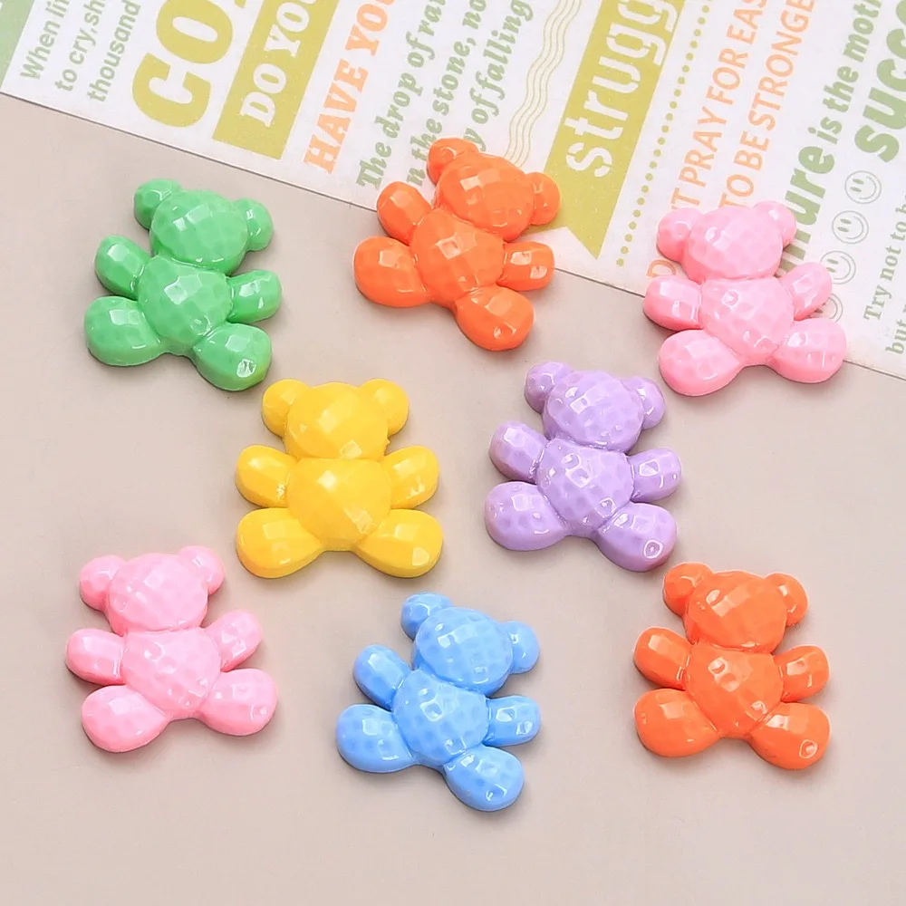 10Pcs New Colorful Bear Resin Flatback Cabochon Scrapbooking Diy Jewellery Hairpin Accessories Decoration